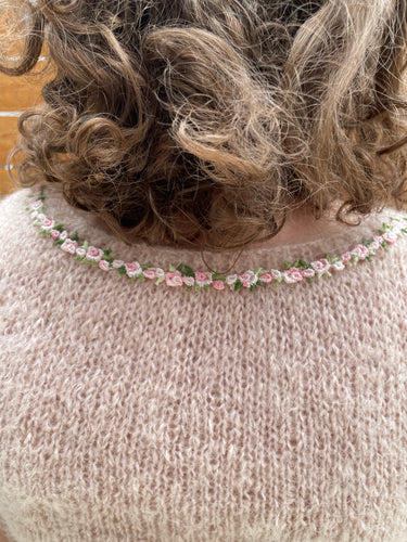 1950s Pale Pink Rose Trimmed Knit Dress Dress Bloomers and Frocks